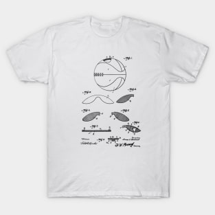 Basketball Vintage Patent Drawing T-Shirt